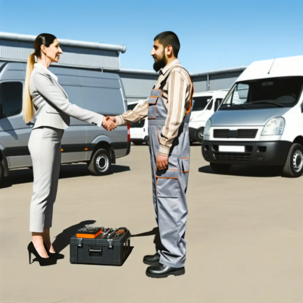 Mobilny serwis opon PomoCodex obsługujący flotę dostawczych samochodów