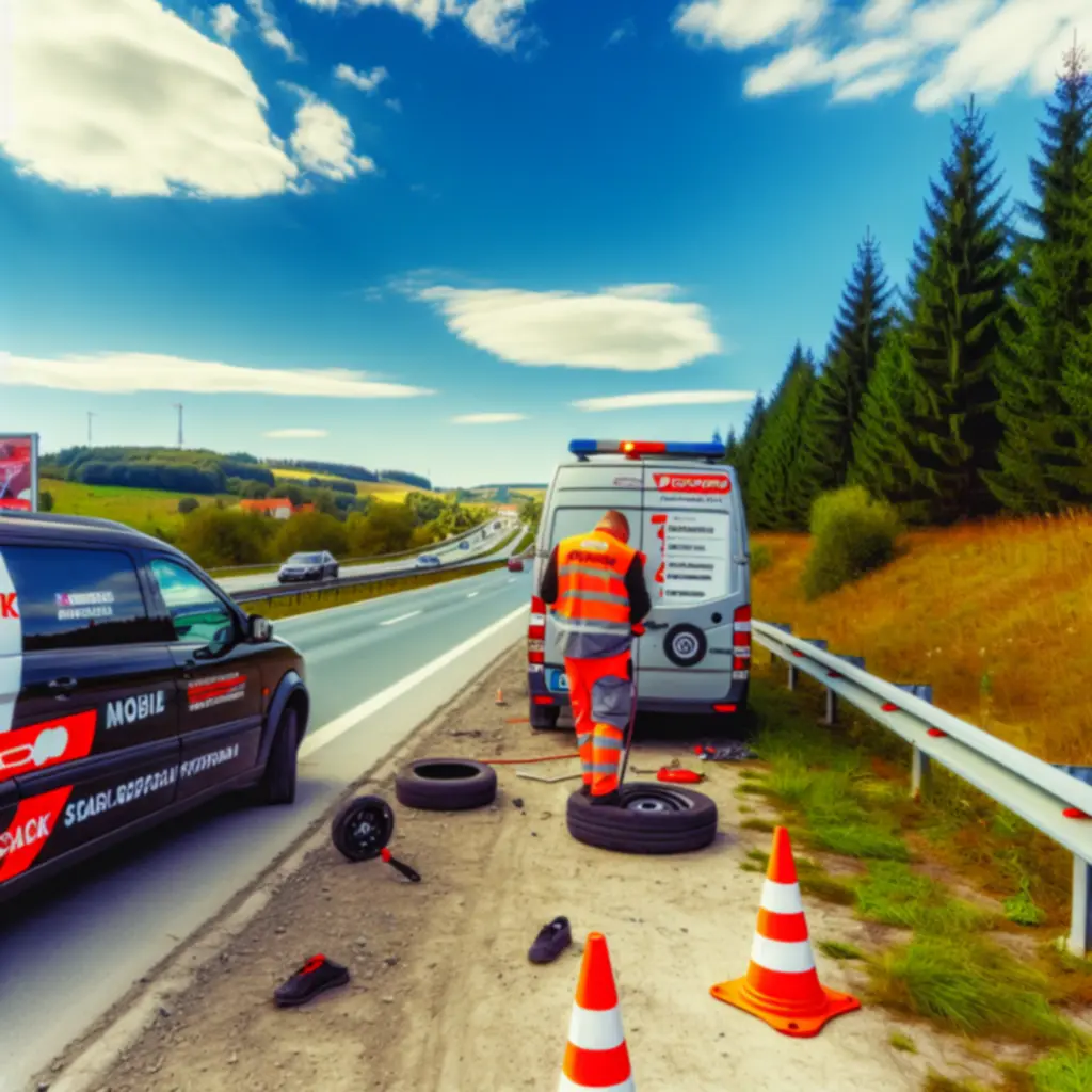 Mobilny serwis opon PomoCodex pomaga kierowcy na poboczu